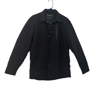 Bearded Goat Shirt Jacket Black Light Puffer Snap Insulated - Men's Medium